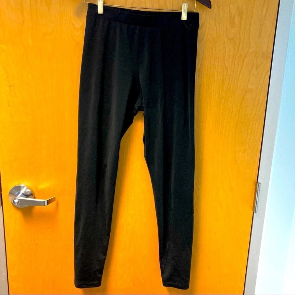 ADIDAS Sz M Tre-Foil  Back of Leg Leggings Tights Light Compression High Rise